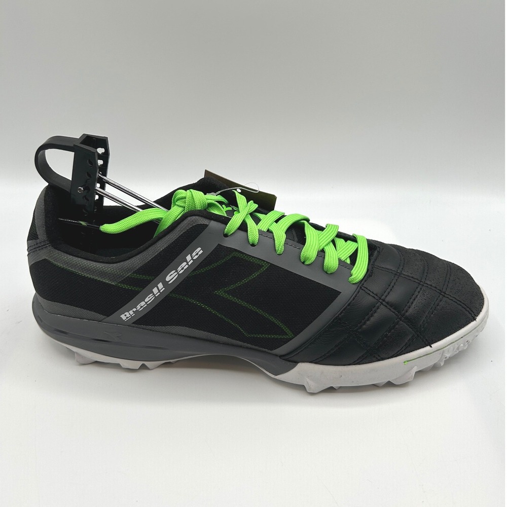 Diadora Brasil Sala Soccer Shoes Men's 10, Black Green Turf Sneakers